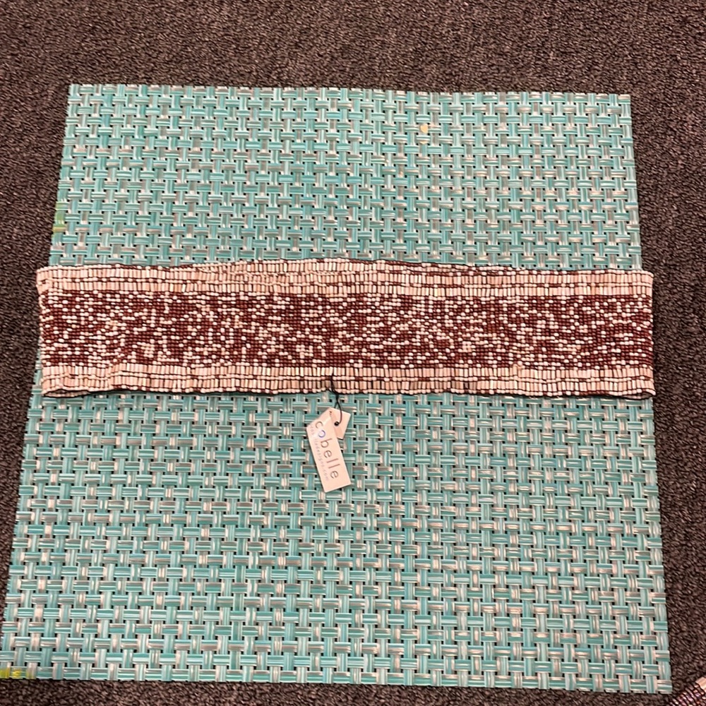 Cocobelle brand new brown and white beaded elastic belt